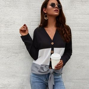 🌺BLACK 🌺 BLUE🌺 Tie Front Cardigan